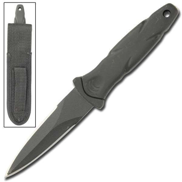 Roulette Gamblers Dagger Boot Stainless Steel Fixed Blade Knife + Free Sheath