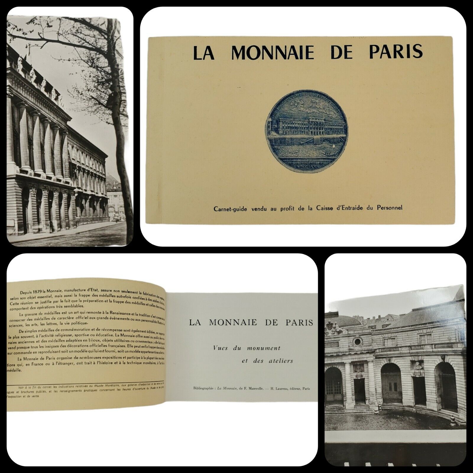 Vtg La Monnaie De Paris France 🇫🇷 12 Black & White Postcards Book Unposted