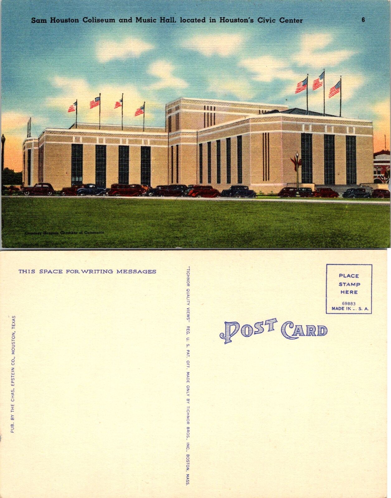 Houston Texas SAM HOUSTON COLISEUM AND MUSIC HALL Postcard i399