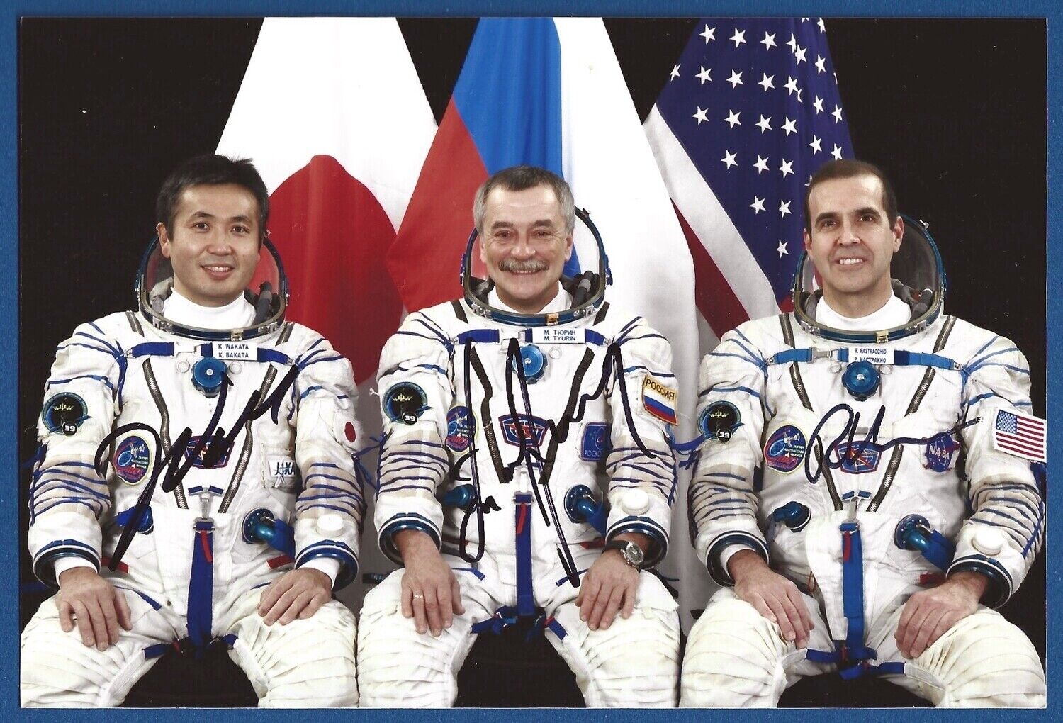 2013 Soyuz TMA-11M Tyurin, Mastracchio, Wakata full crew signed picture