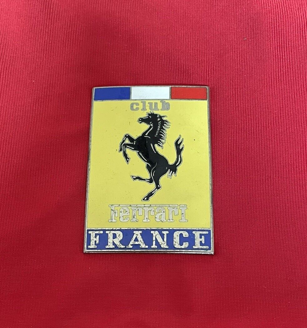 Antique Club Ferrari France Badge Emblem Placca Stemma Enamel Plate