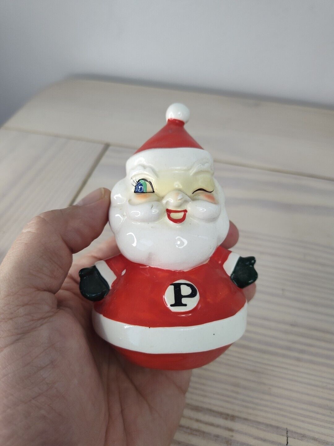 Vintage Howard Holt Ceramic Christmas Santa Pepper Shaker Winking Replacement 