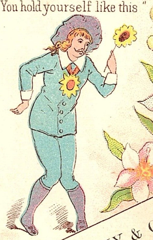 Oscar Wilde Victorian Trade Card Vintage 1880's Spring Dress Goods, N.Y.