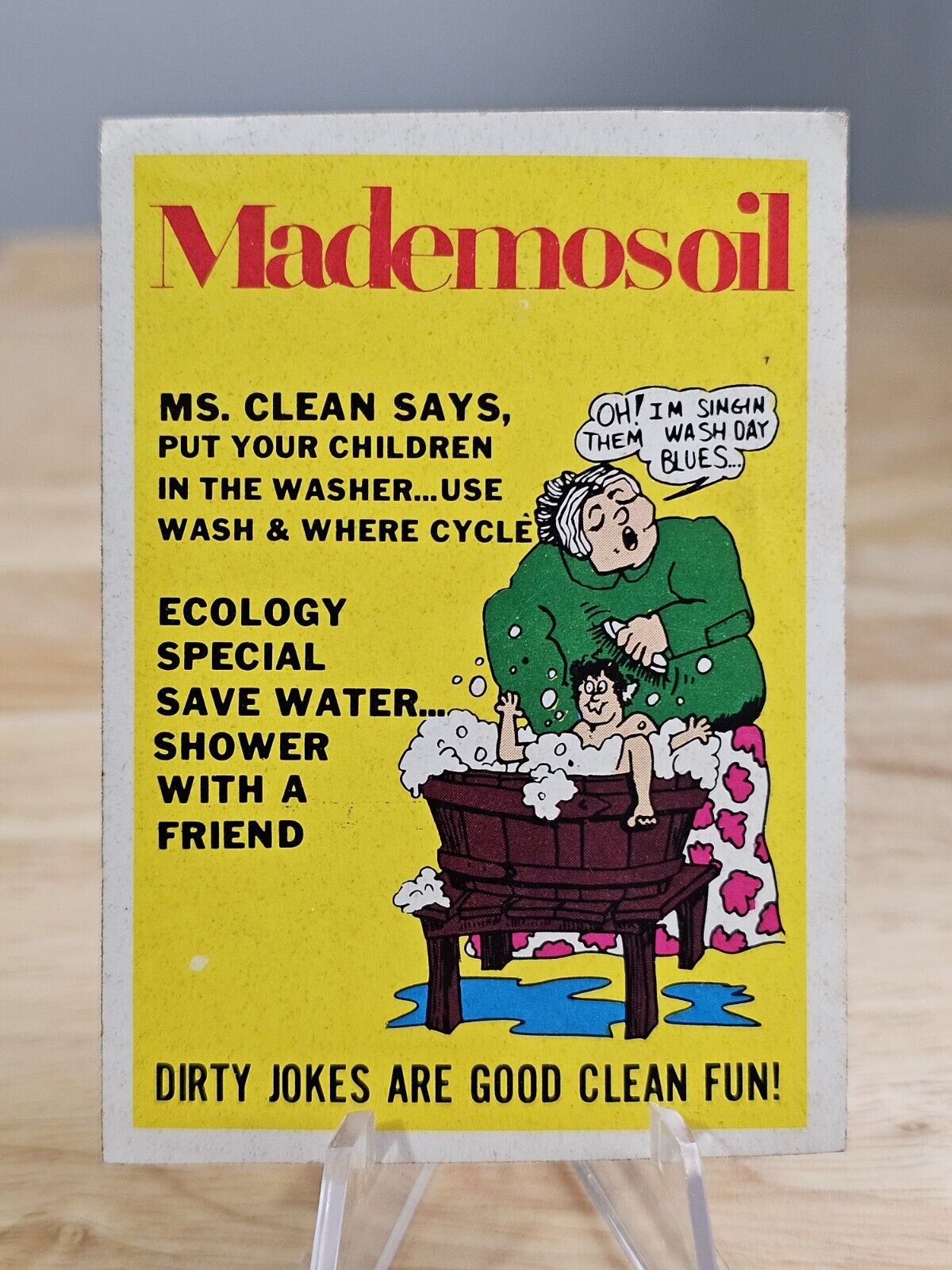 Vintage Sticker Mademosoil Dirty Jokes Are Clean Fun 1975  Peel Intact 