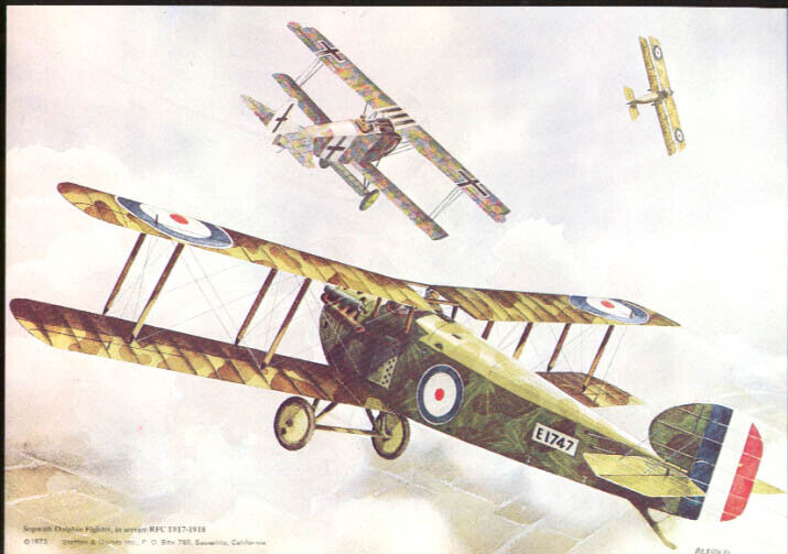 Sopwith Dolphin Fighter 1917-8 Alfred Owles print 1973