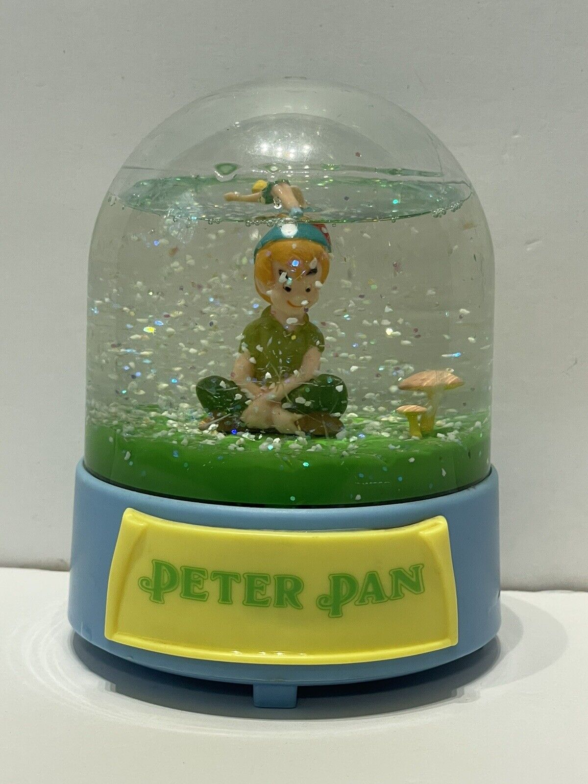 Vintage Revolving Musical Snow Globe Peter Pan, Tinker Bell 'Fly Me To The Moon'