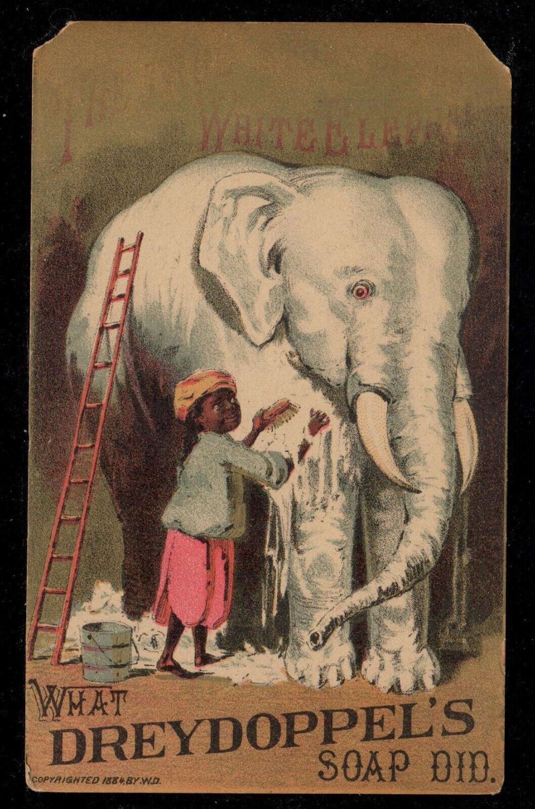 Benson's Aromatic Soap Victorian Trade Card Dreydoppel's White Elephant