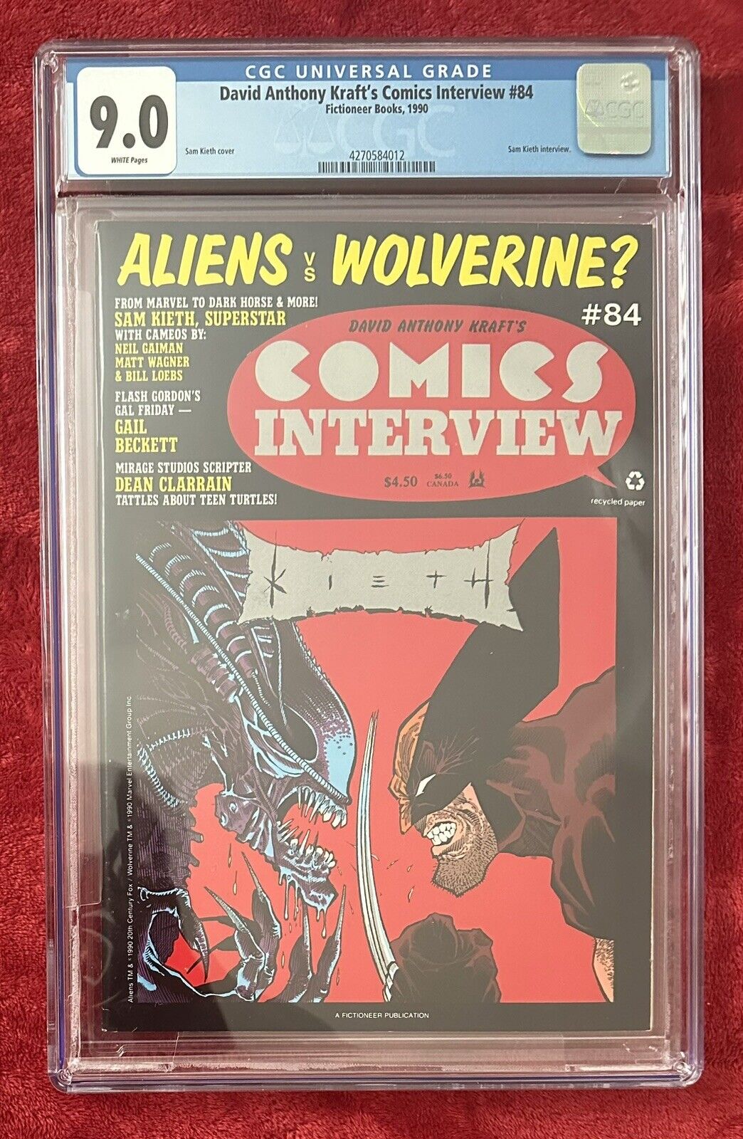 David Anthony Kraft’s Comics Interview #84 (1990) CGC 9.0 - Aliens vs Wolverine