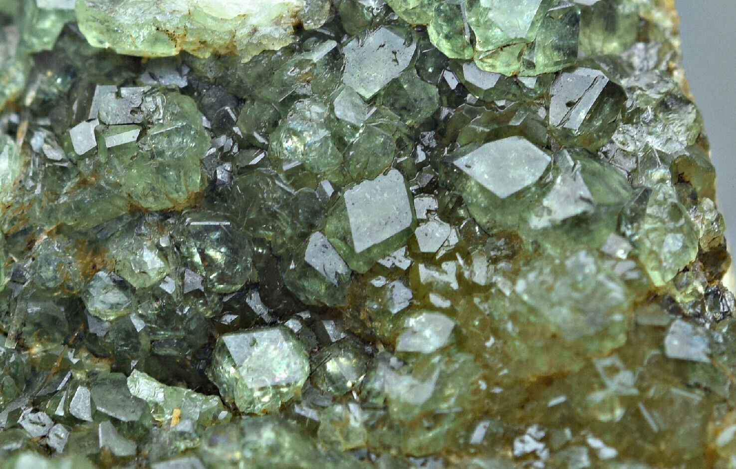 142 Gram Top Green Demantoid Garnet Crystals Bunches On Matrix From Afghanistan