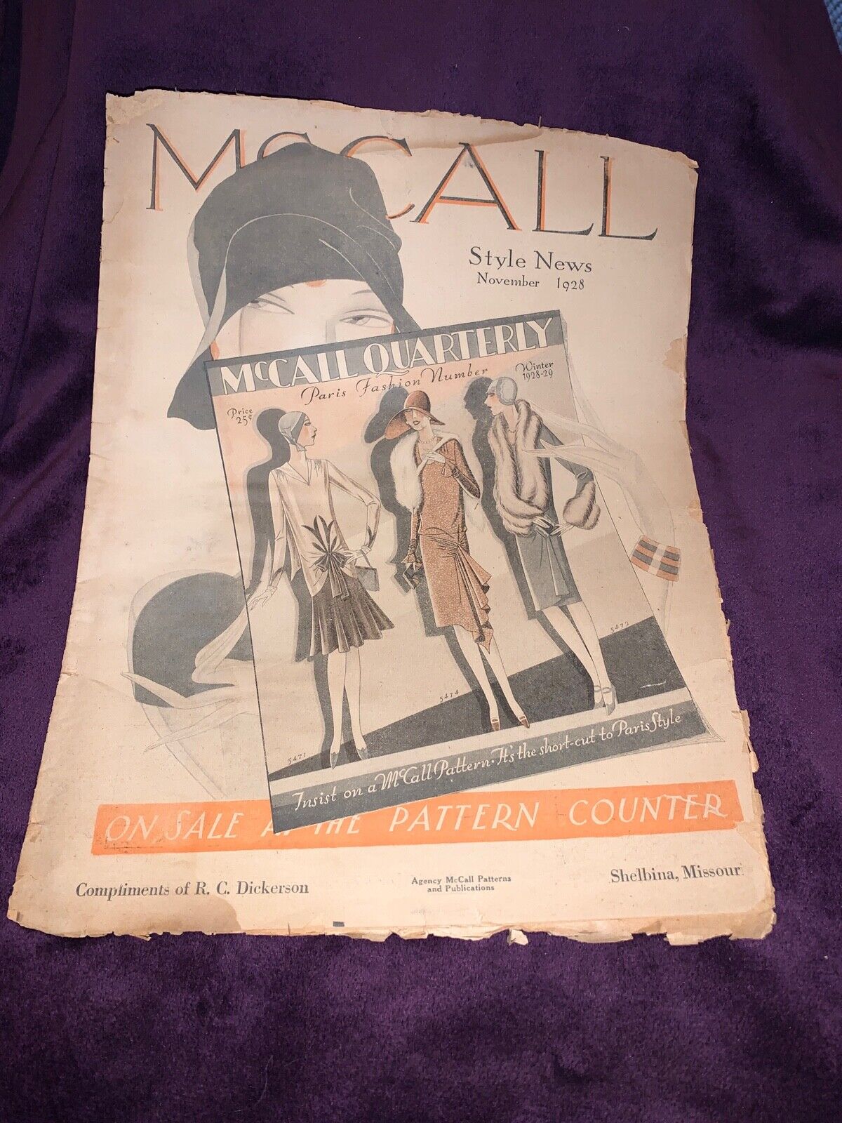McCall Style News November 1928 edition antique paper, very rare  