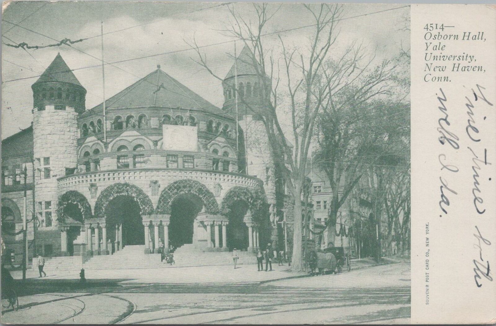 Postcard Osborn Hall Yale University New Haven CT 1905