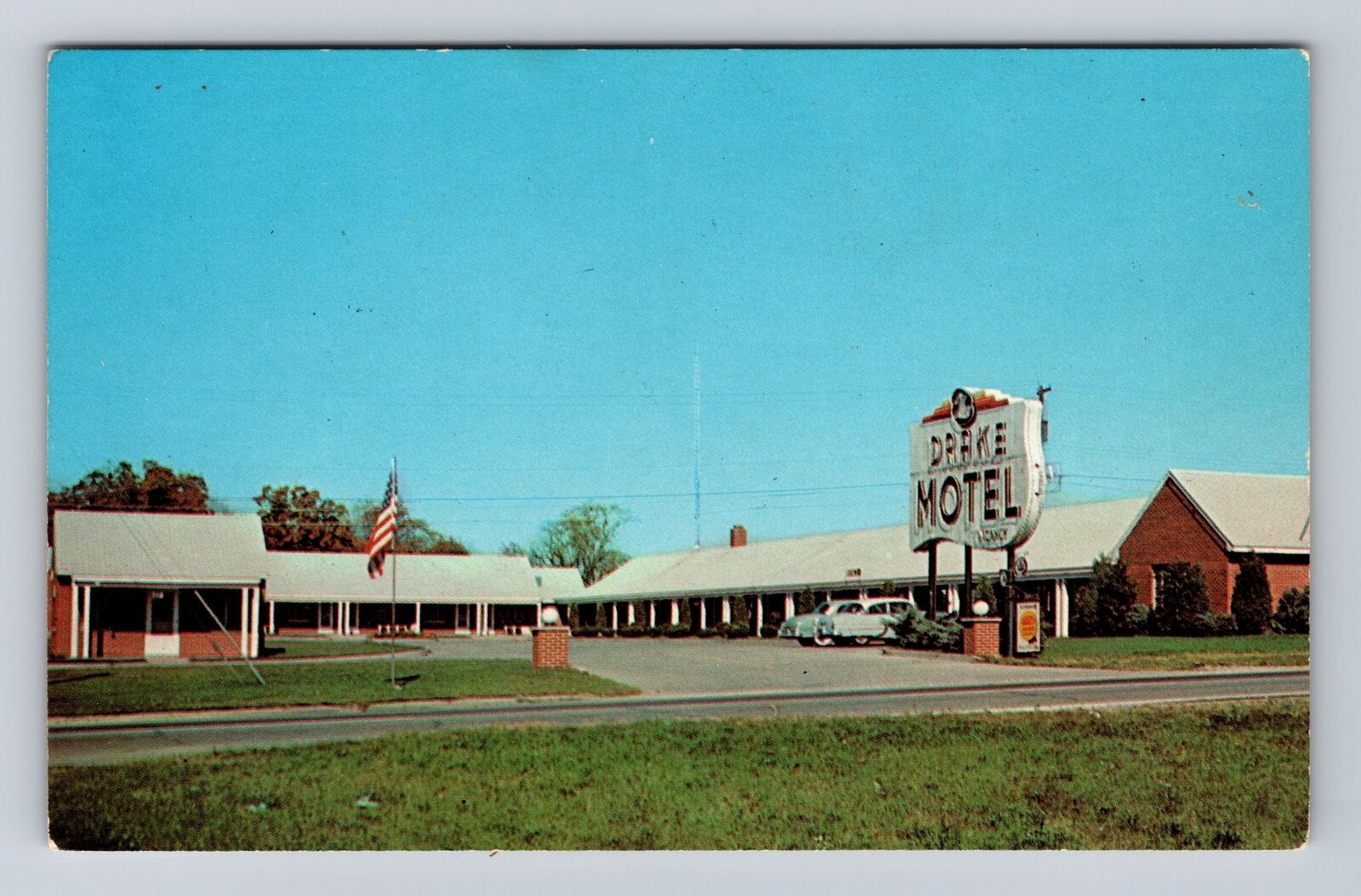 Springfield OH-Ohio, Drake Motel, Advertising, Vintage Postcard
