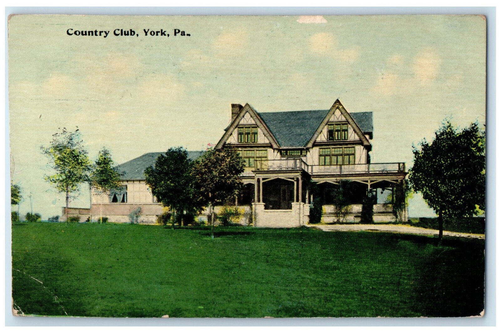 1914 Scene at Country Club York Pennsylvania PA Posted Antique Postcard