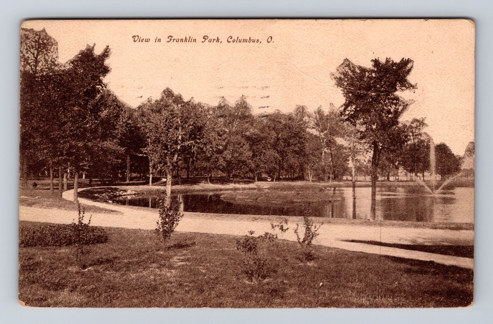 Columbus OH-Ohio, View In Franklin Park, Antique, Vintage c1910 Postcard