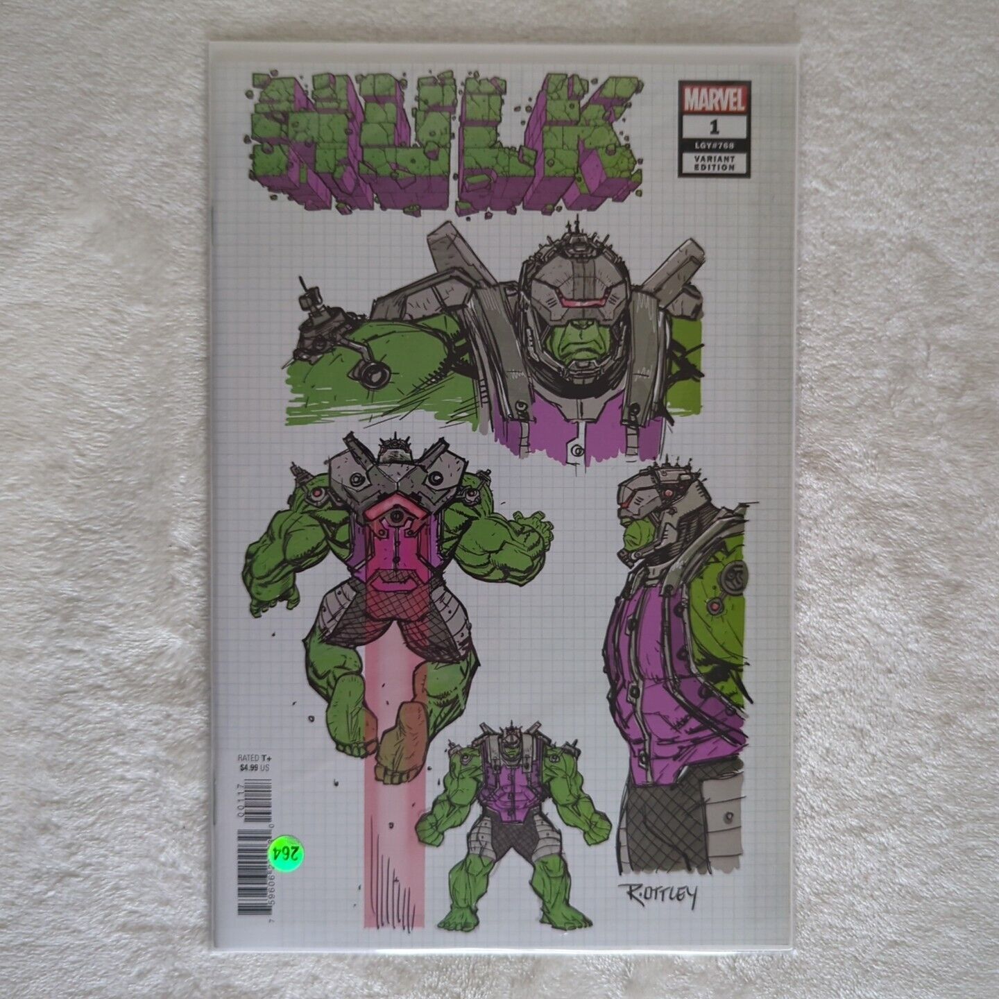 Hulk #1 Incentive Variant 1:10 Ryan Ottley Design Cover 2021 Marvel LGY #768
