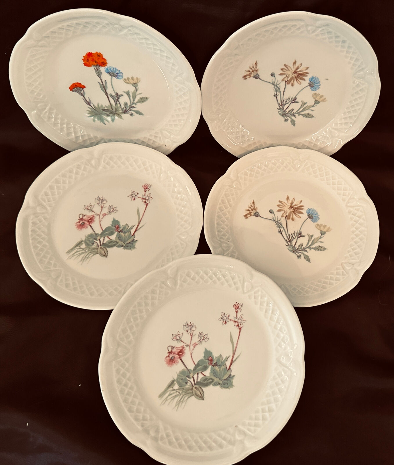 Philippe Deshoulieres Porcelain Lourioux Appetizer Canape Desert Plates FRANCE