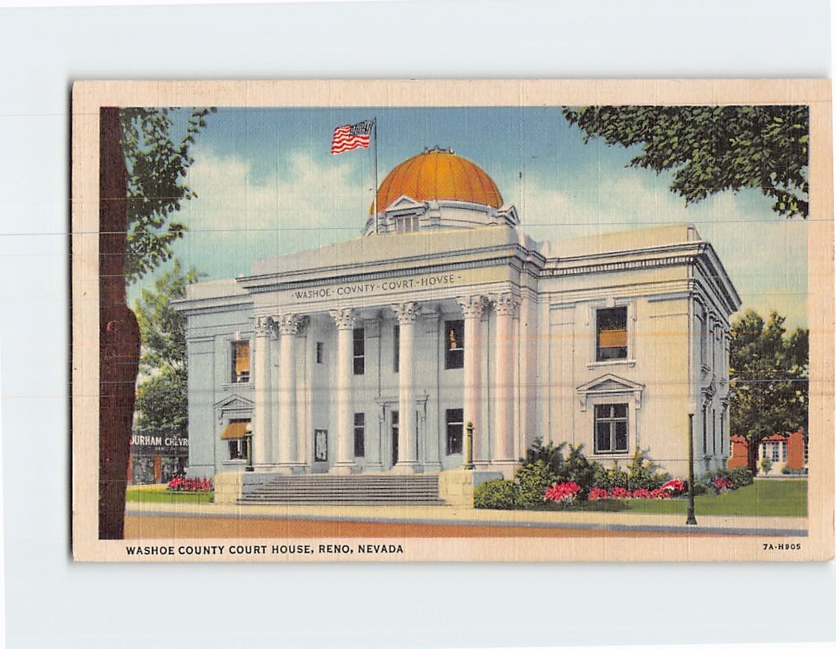 Postcard Washoe County Court House Reno Nevada USA North America