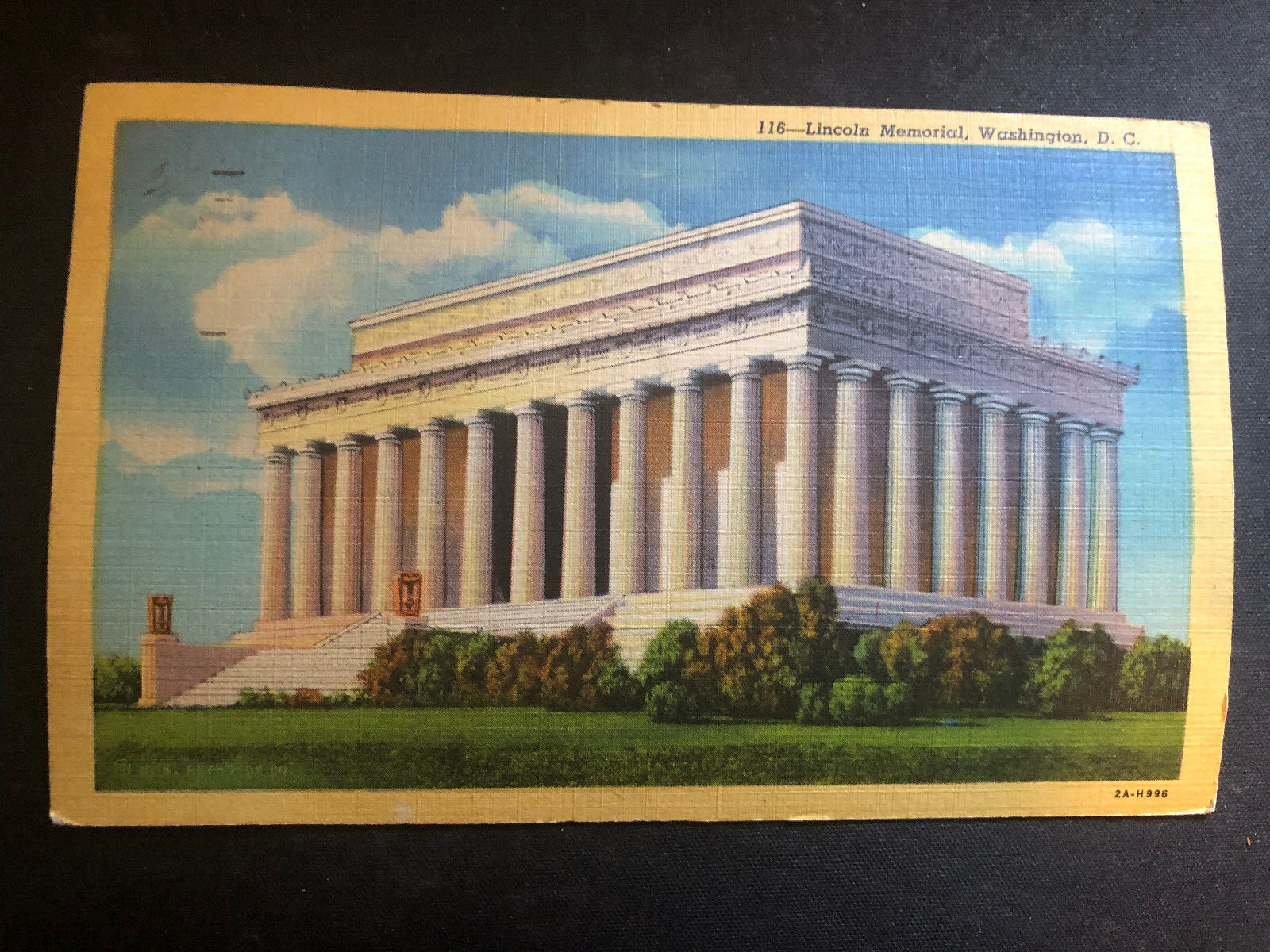 Postcard Washington DC Lincoln Memorial Posted 1940\'s Linen Vintage PC H996