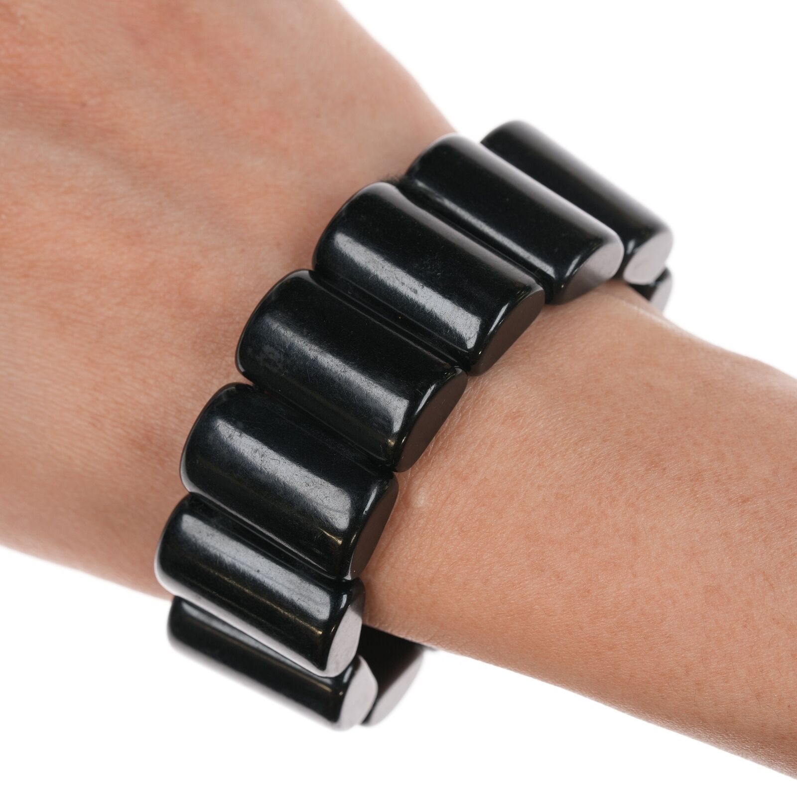 c1940\'s Bakelite Black stretch bracelet