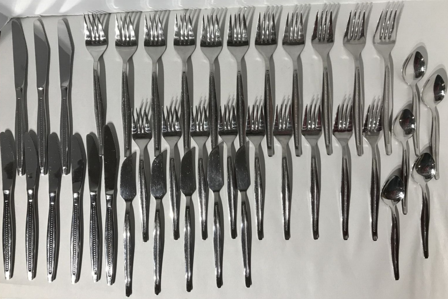 Rare Monix Spain 18/10 Inox Lot of Stainless Flatware 39 Pieces Dots Many Forks