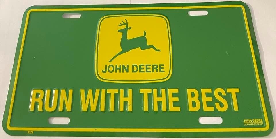 John Deere Booster License Plate Run With The Best Tractor Farm Farmer Farming 