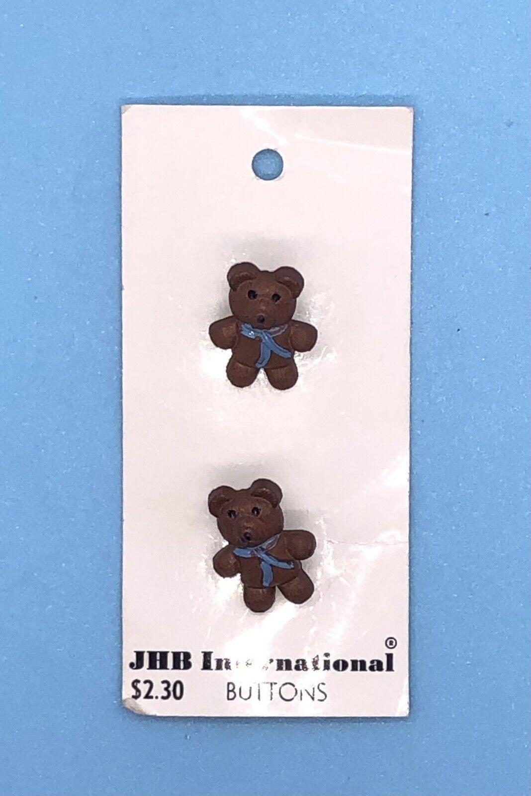 Vintage Teddy Bear Buttons JHB International Plastic Made England On Card 24680
