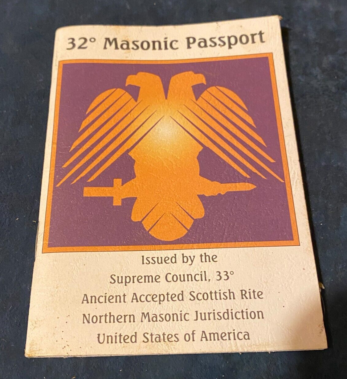 32 degree Masonic Passport Ancient Accepted Scottish Rite