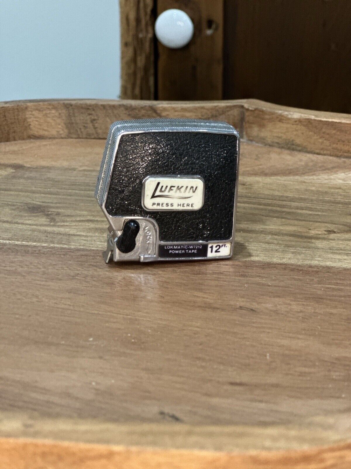 Vintage Lufkin Lokmatic W7212 Power Tape Measure Retractable 12 Ft USA