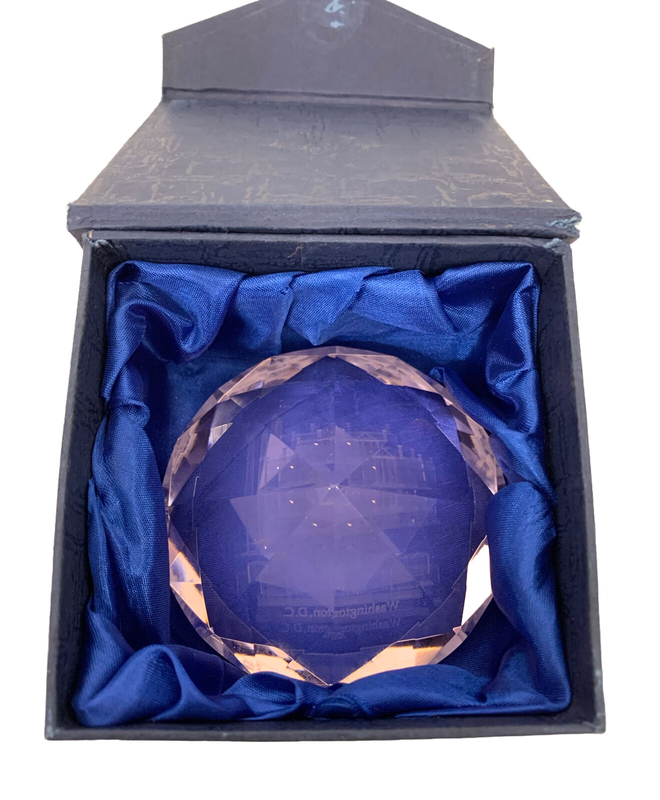 Seal United States Washington DC Pink Clear Diamond Shaped Souvenir & Box HAR02