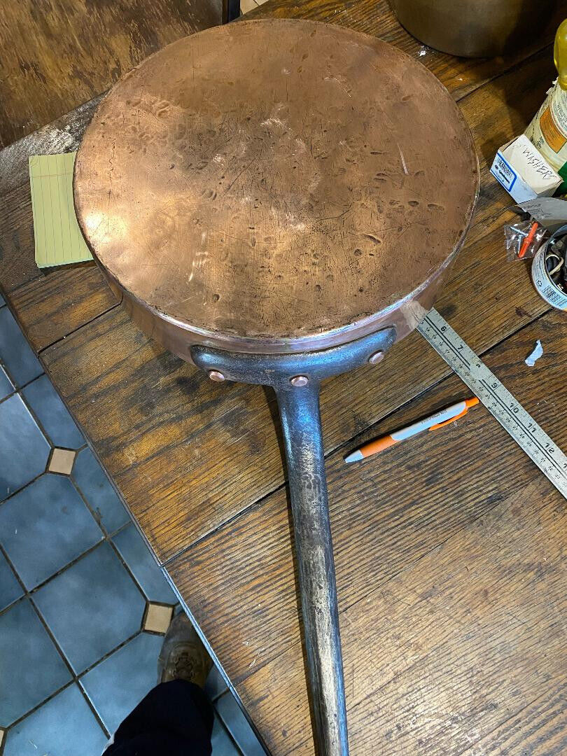 Antique Walter J. Buzzini Copper Pan