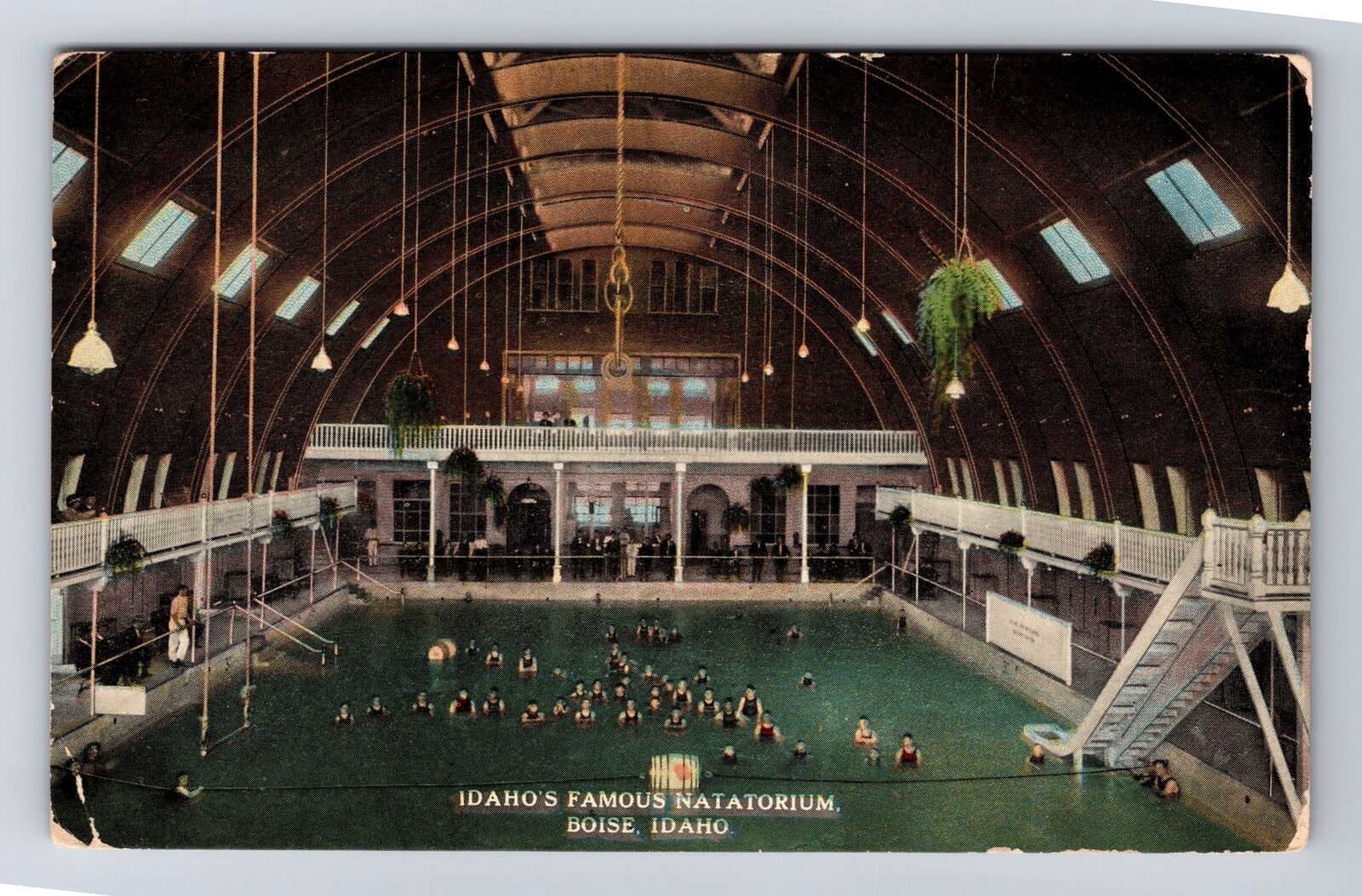 Boise ID-Idaho, Idaho\'s Famous Natatorium, Swimmers, Antique Vintage Postcard