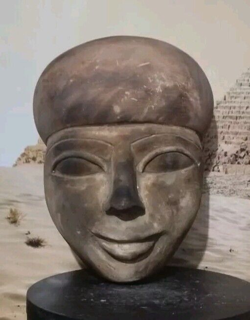 UNIQUE ANCIENT EGYPTIAN ANTIQUITIES Pharaonic Mask Made Heavy Stone Rare BC