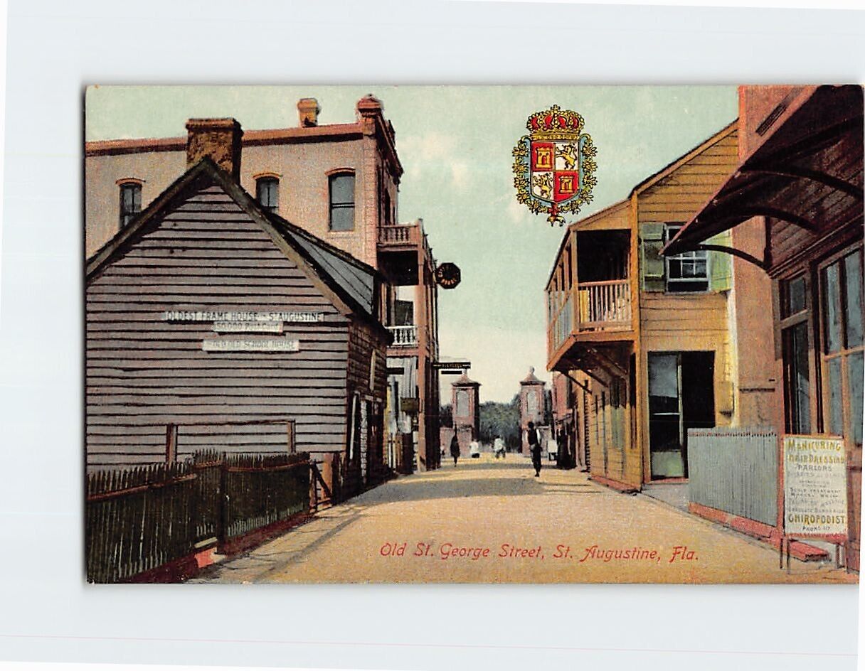 Postcard Old St. George Street St. Augustine Florida USA