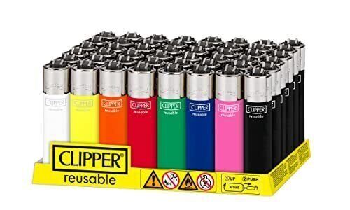 Clipper Lighter 48 Ct Tray – Solid Assorted Colors