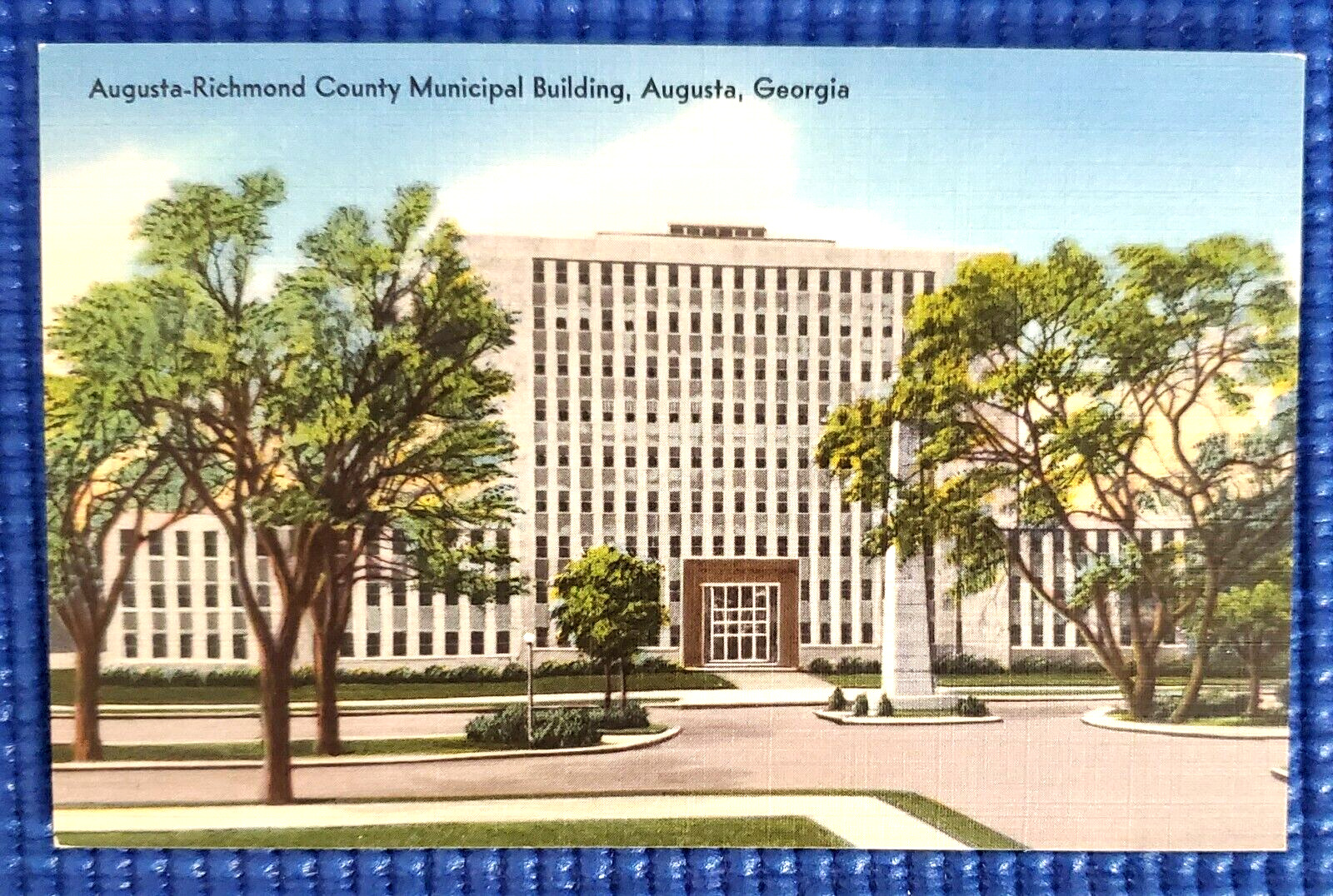 Vintage c1940s Augusta-Richmond County Municipal Building Augusta GA Postcard