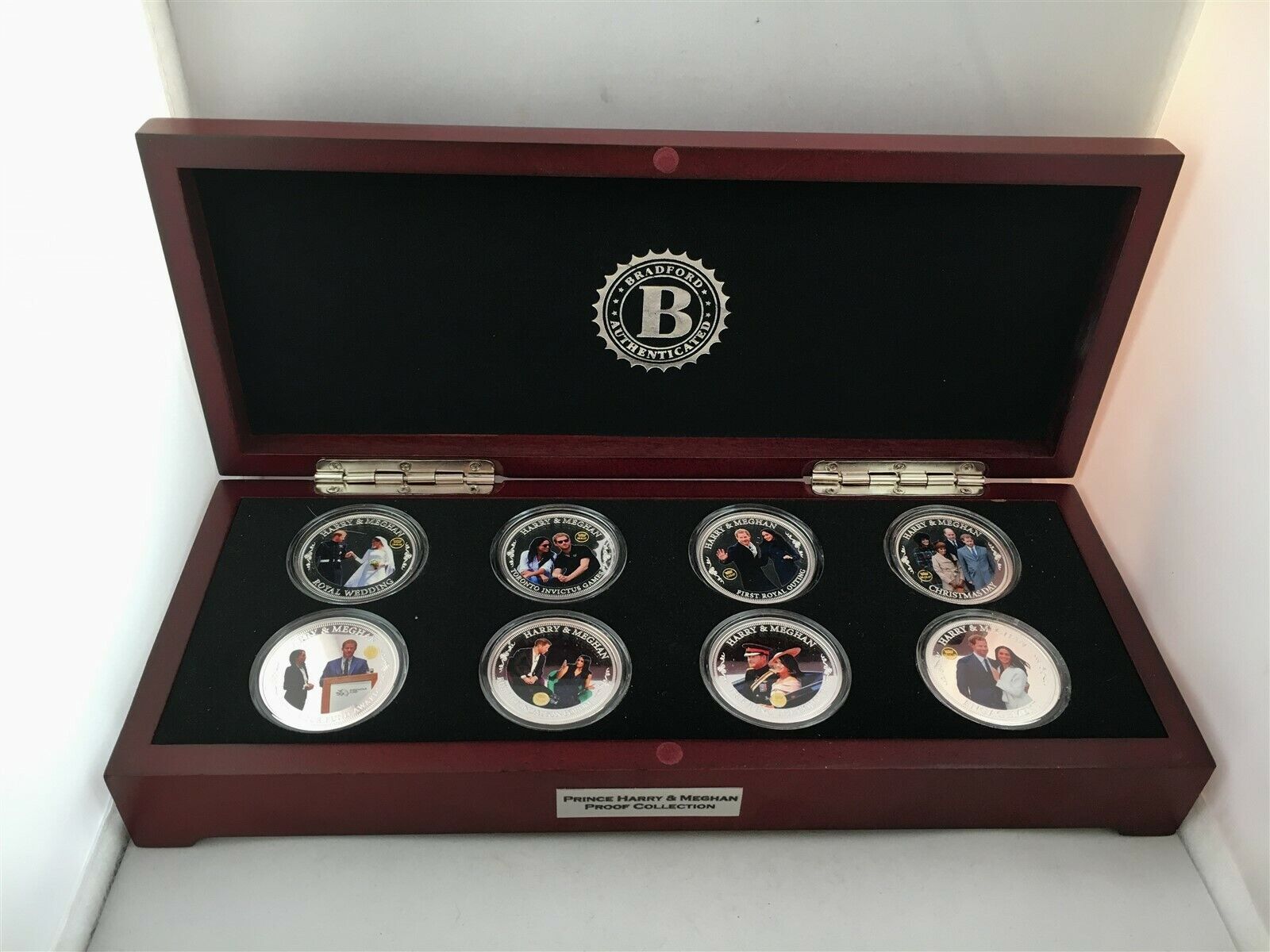 Prince Harry & Meghan Proof Coin Collection Boxed Set of 8 Photo No COA