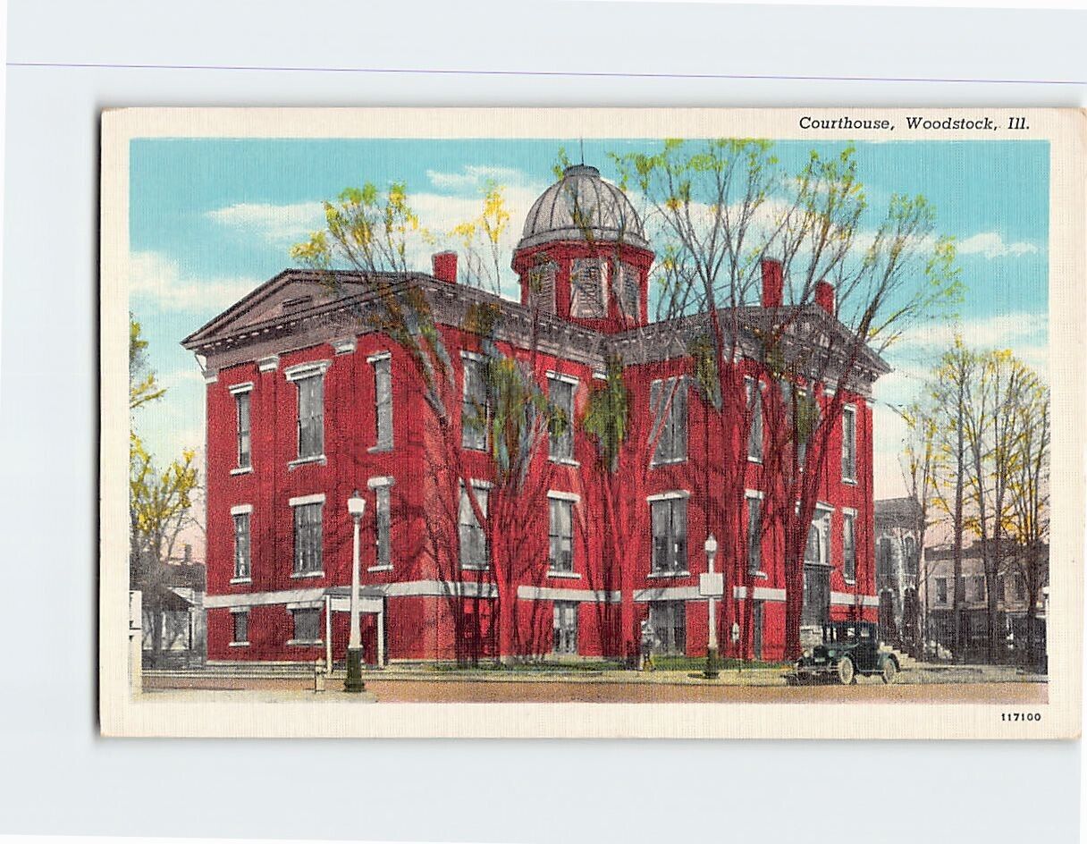 Postcard Courthouse Woodstock Illinois USA