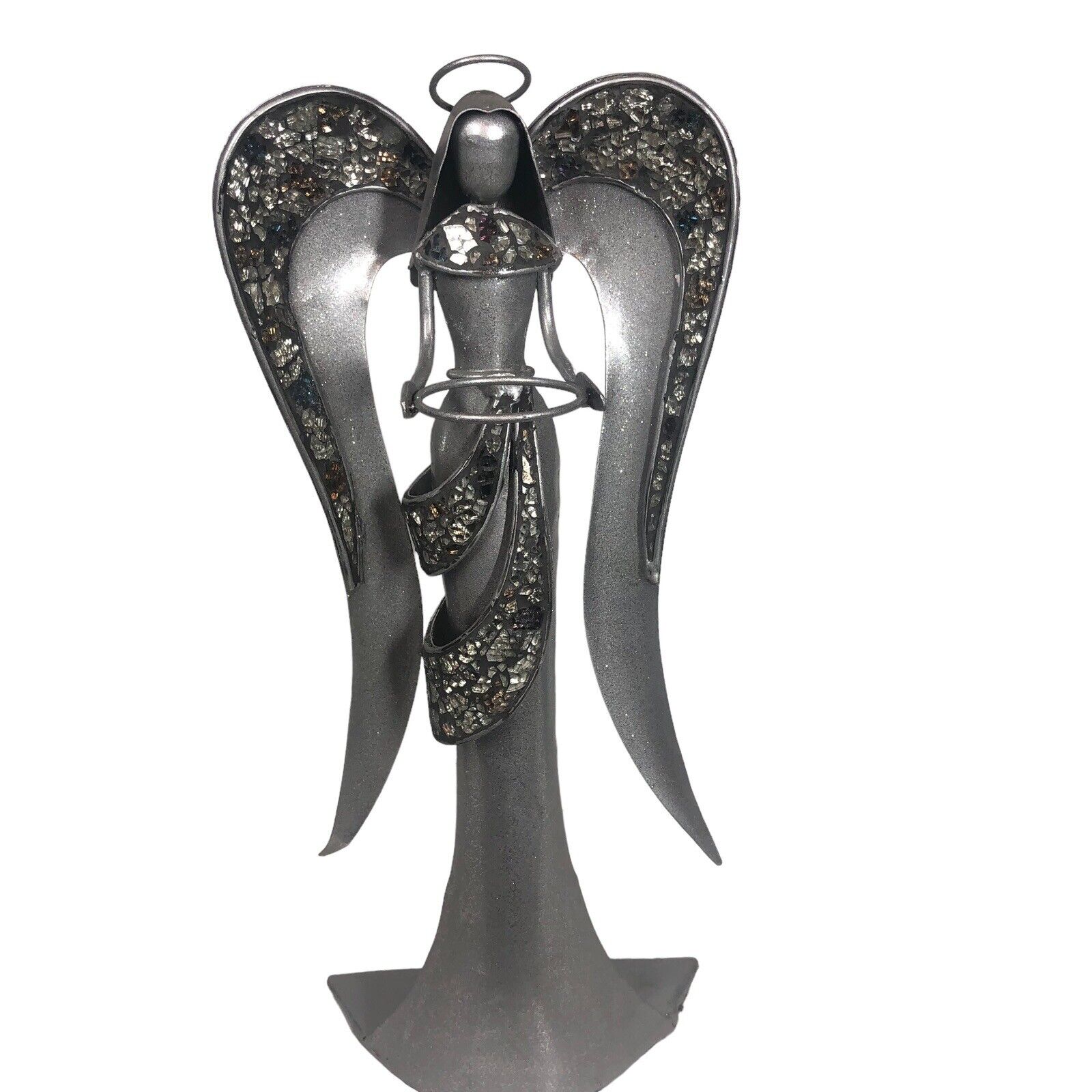 Metal Mosaic Angel Candle Holder Exotic India Art Handmade Christmas Angel