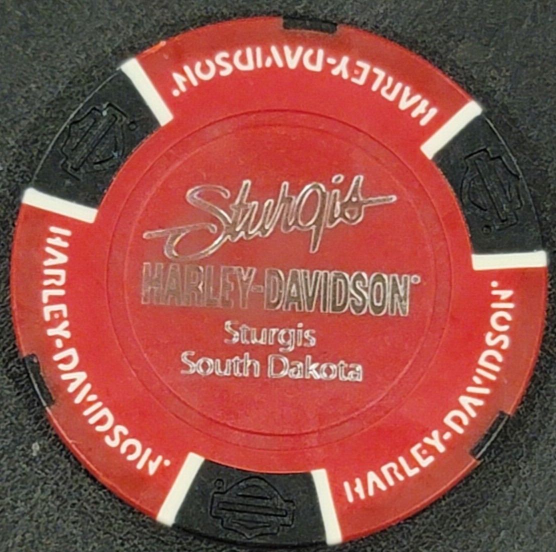 STURGIS HD (Red/Black) SOUTH DAKOTA ~ Harley Davidson Poker Chip