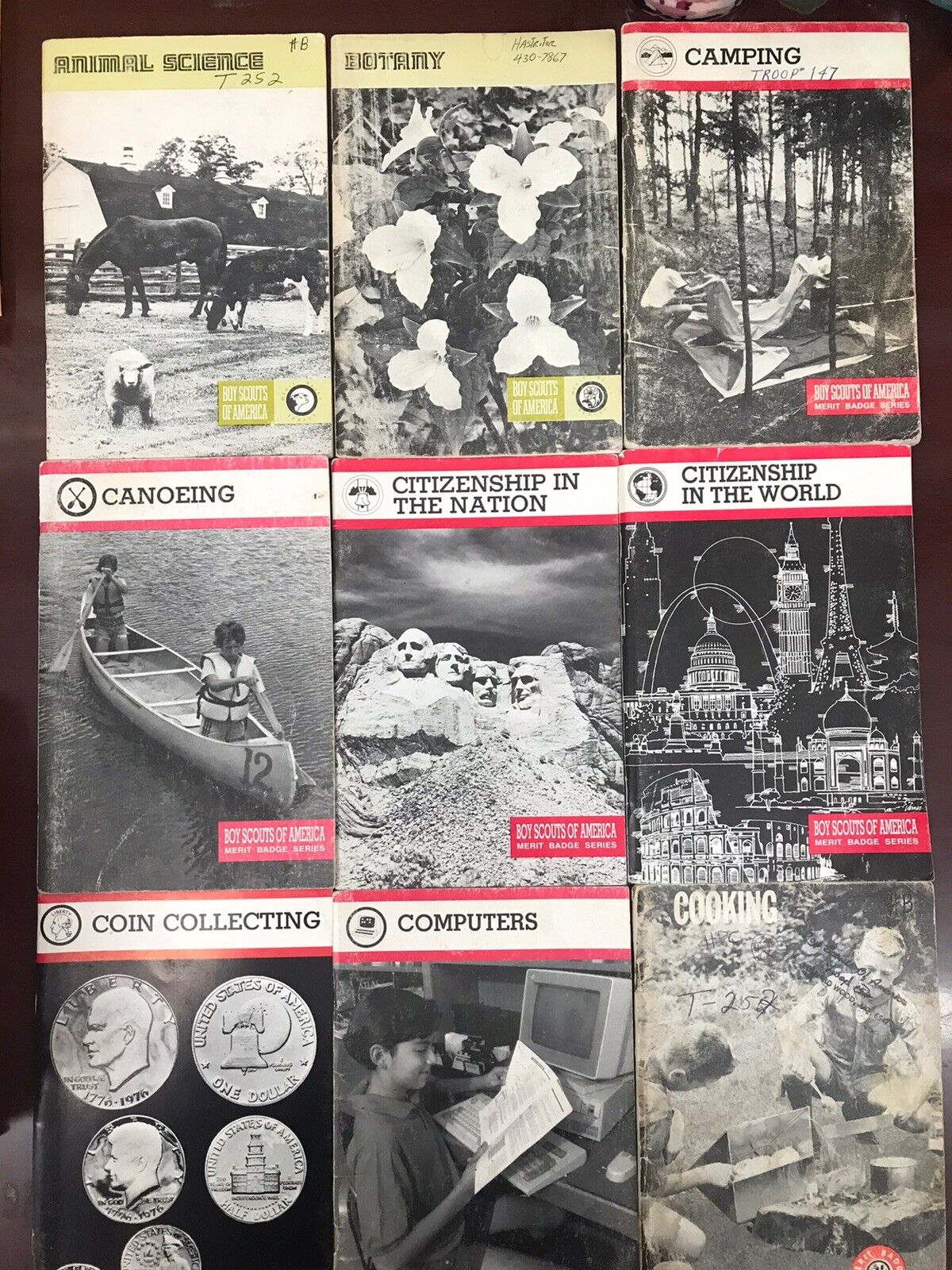 Merit Badge Vintage Boy Scouts NO DUPLICATES & Several Handbooks Lot of 36