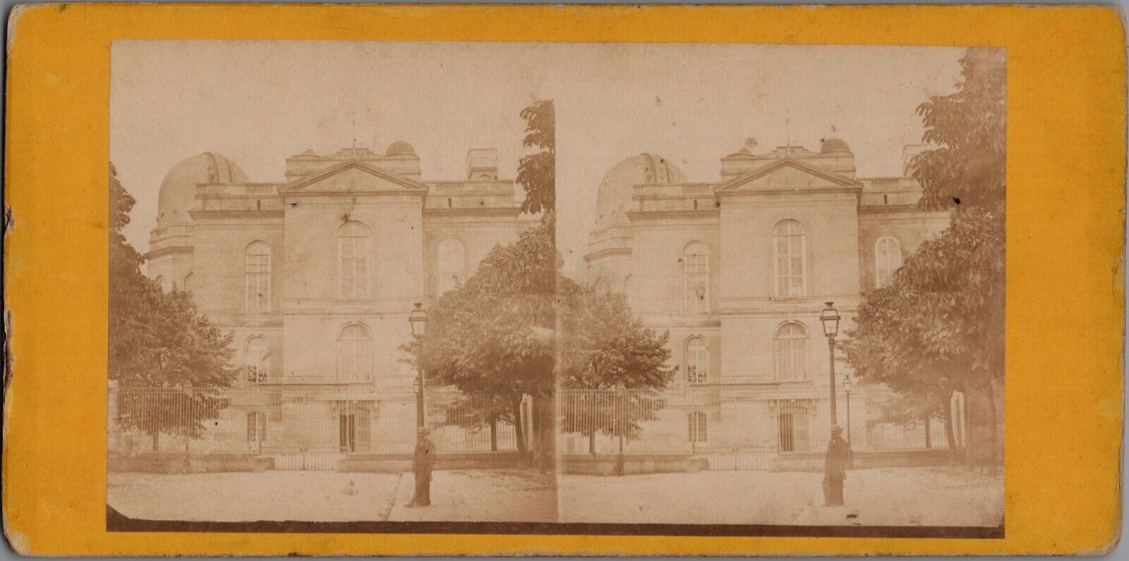 Paris Observatory France, Rare 1870s Antique Albumen Stereoview Photo