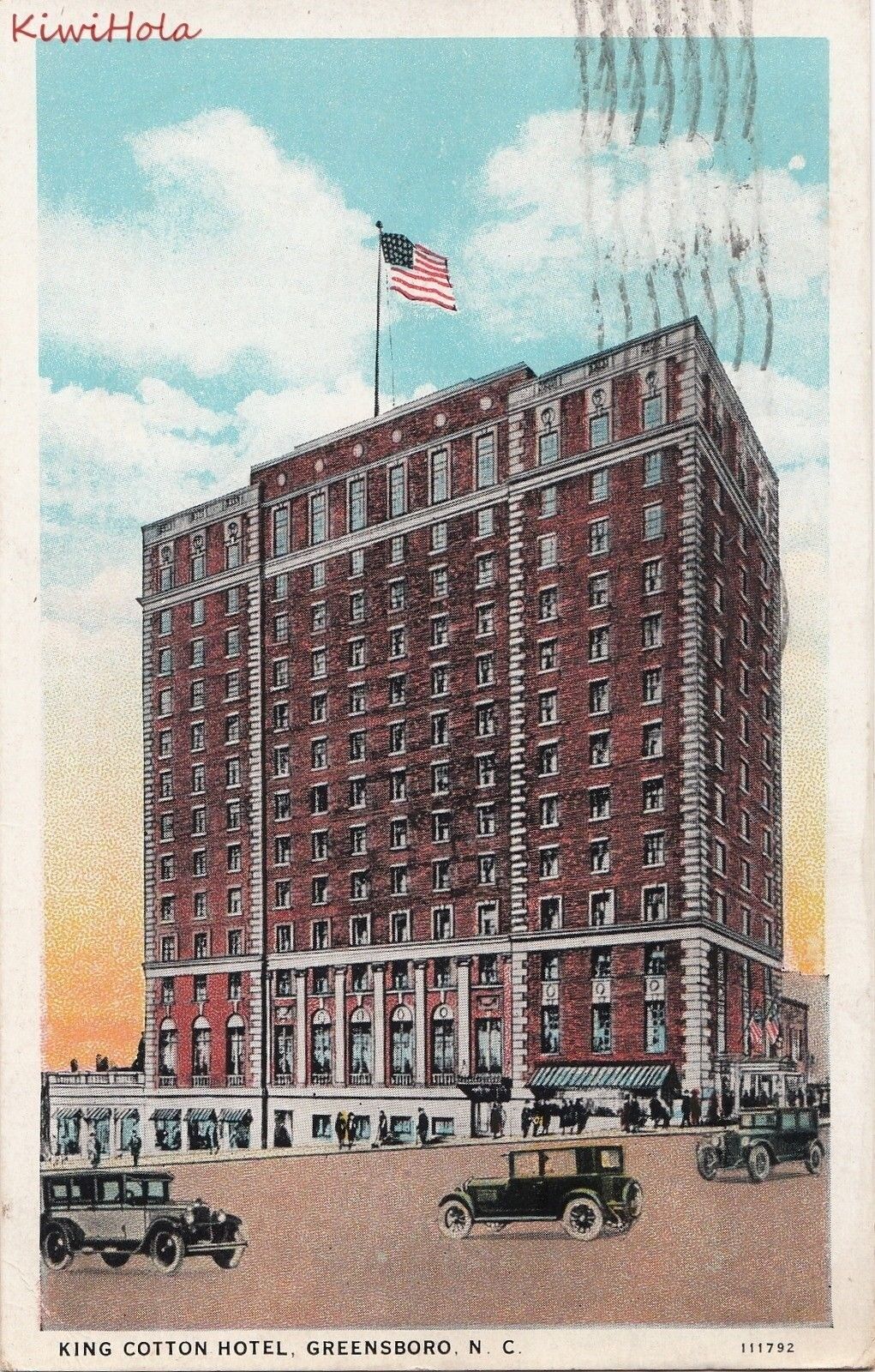 Postcard King Cotton Hotel Greensboro NC 1930