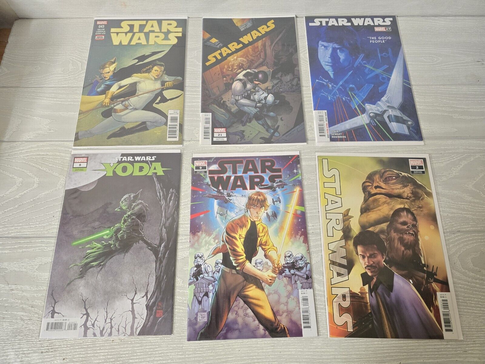 Lot Of 6 Star Wars Comic Books Jabba Yoda Luke Lando Leia Vader
