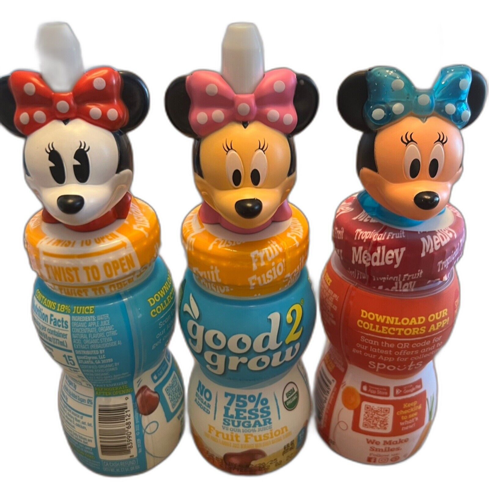 Good 2 Grow Juice W/ Topper Disney Minnie Mouse Fruit Fusion & Tropical  NEW