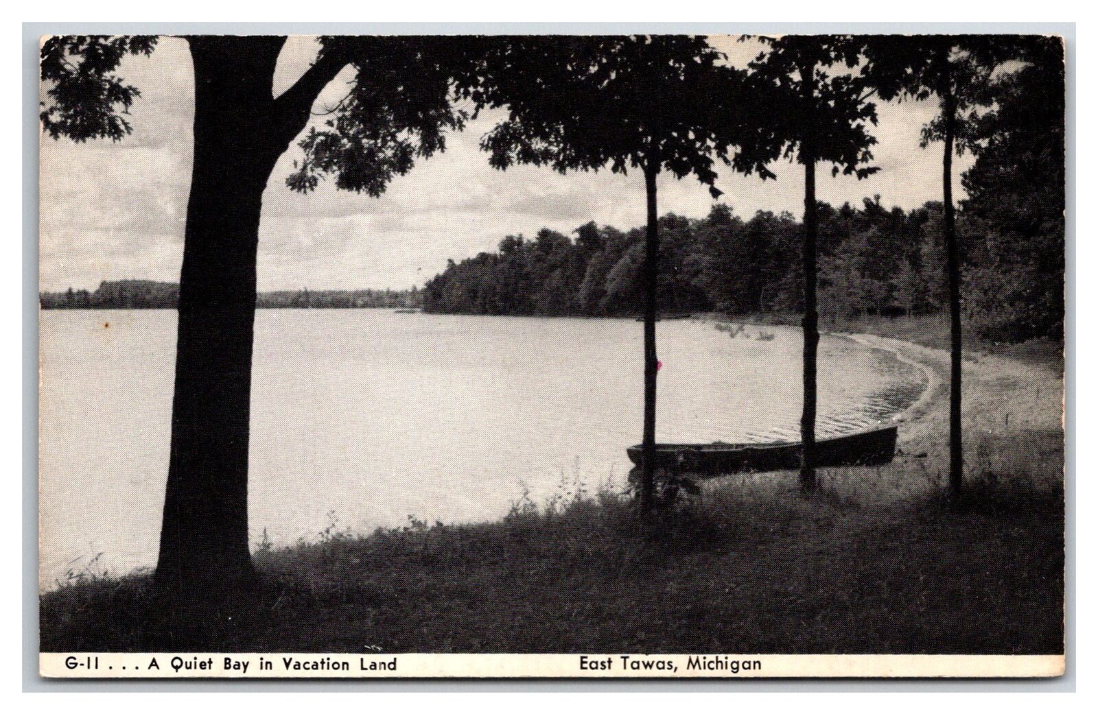 East Tawas Michigan ~ Quiet bay with Canoe ~ Camp site , fishing lake sports