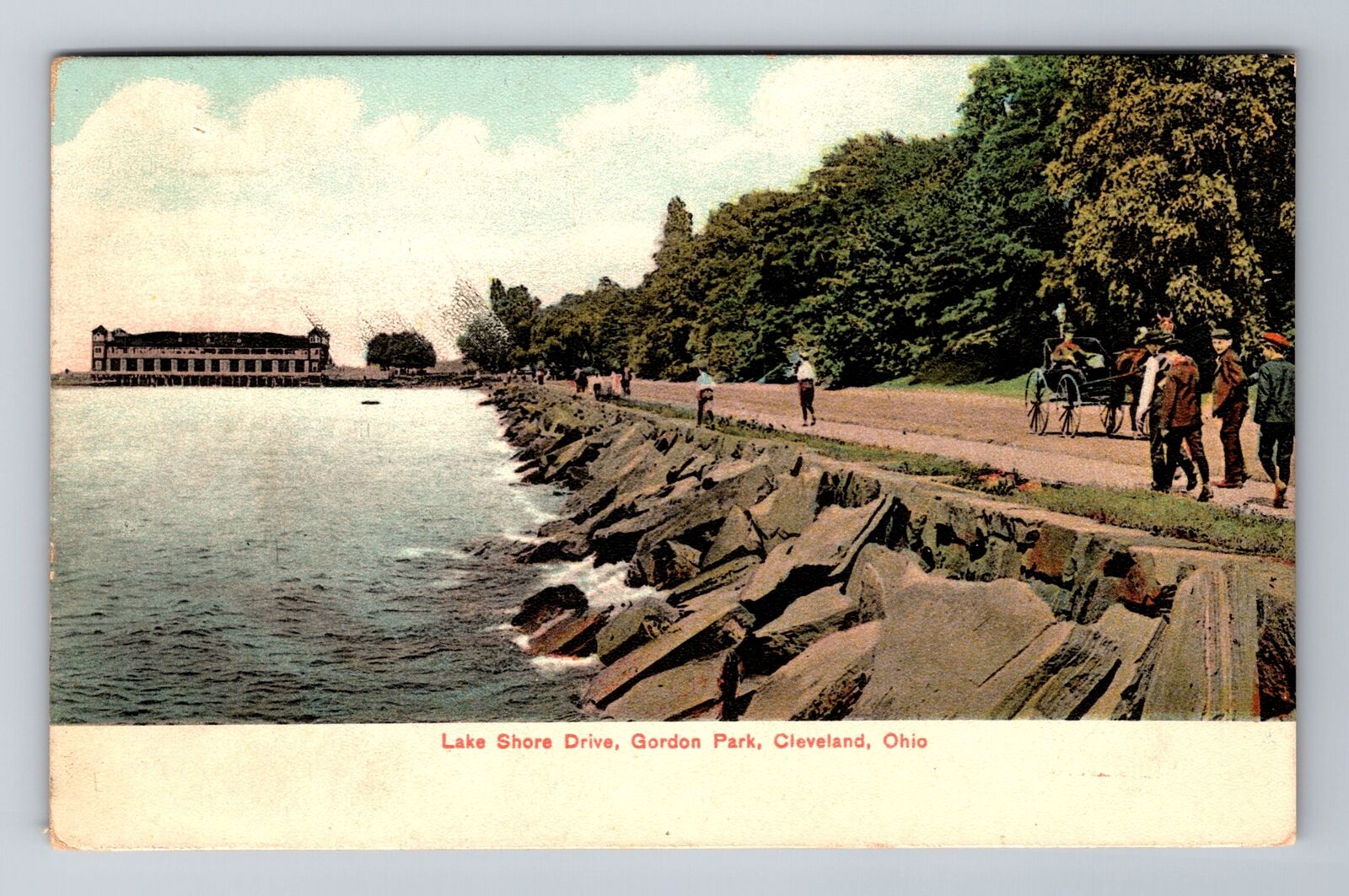 Cleveland OH-Ohio, Gordon Park Lake Shore Drive, c1909 Antique Vintage Postcard