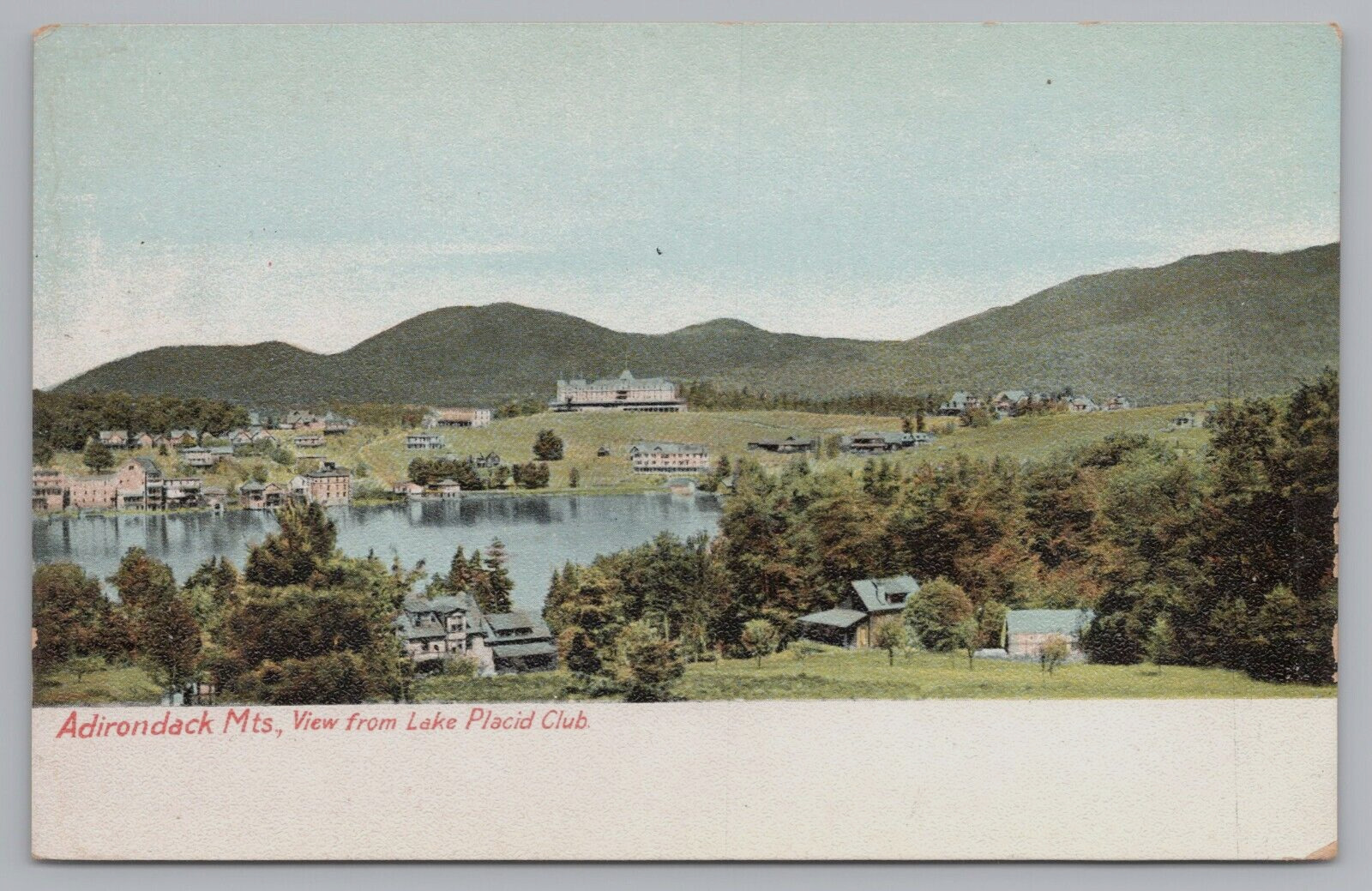 Postcard NY Adirondack Mountains View from Lake Placid Club New York