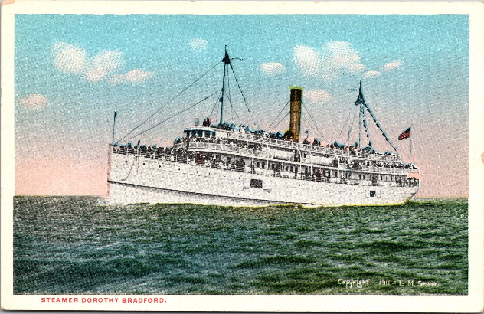Postcard Steamer Dorothy Bradford Boat Unposted WB