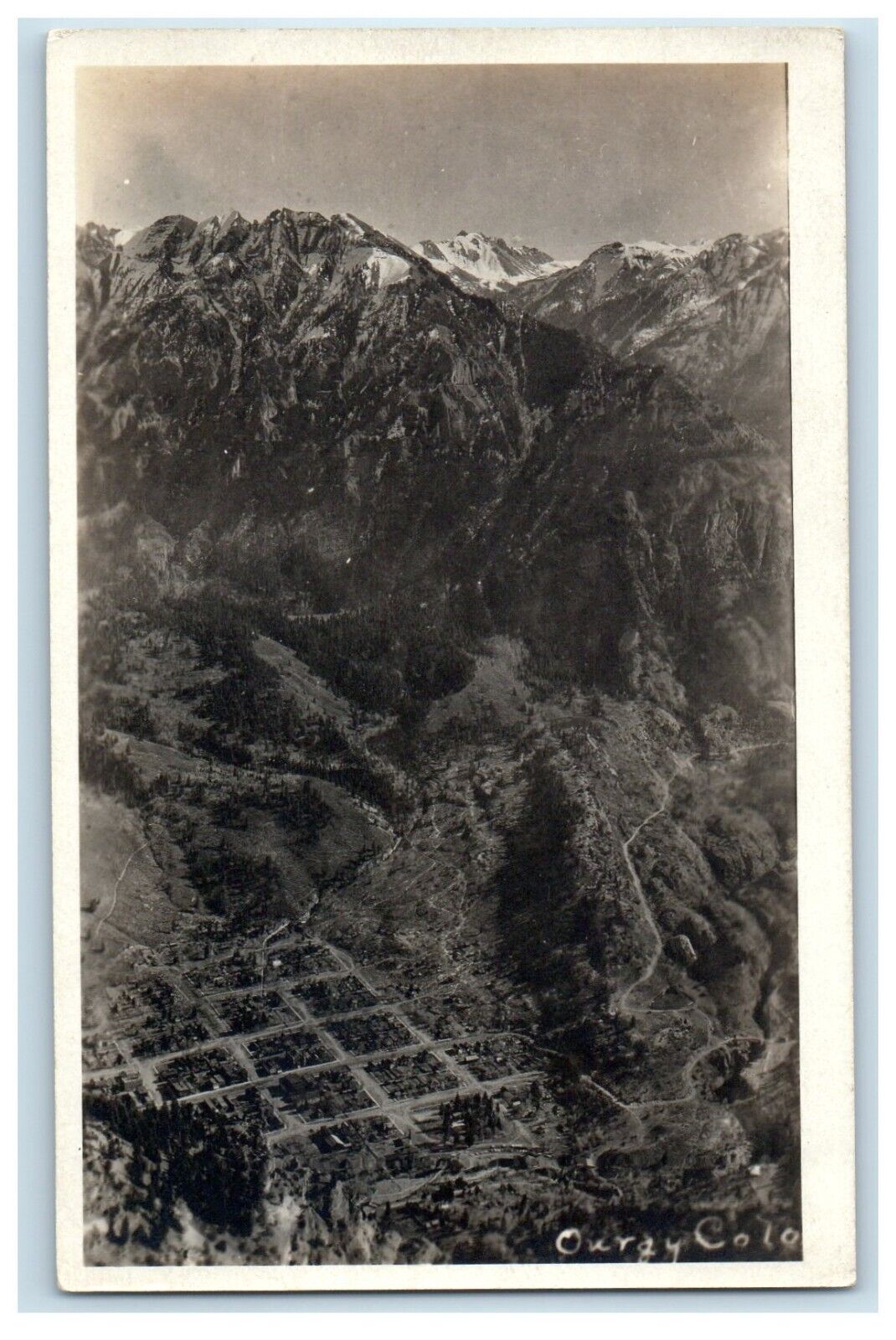 c1910's Aerial View Of Ouray Colorado CO RPPC Photo Unposted Vintage Postcard