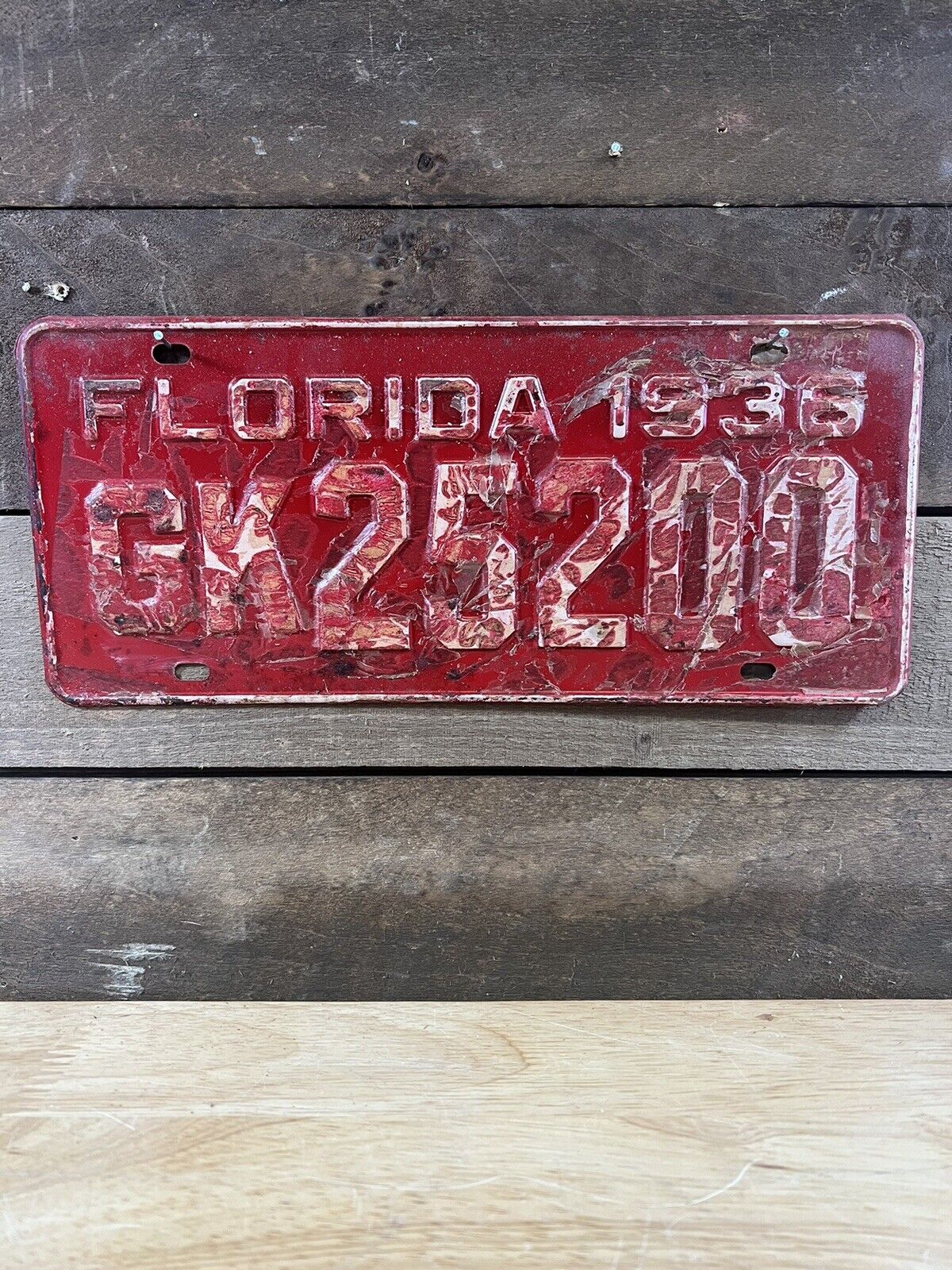 VINTAGE 1936 FLORIDA TAG TRUCK LICENSE PLATE #GK25200